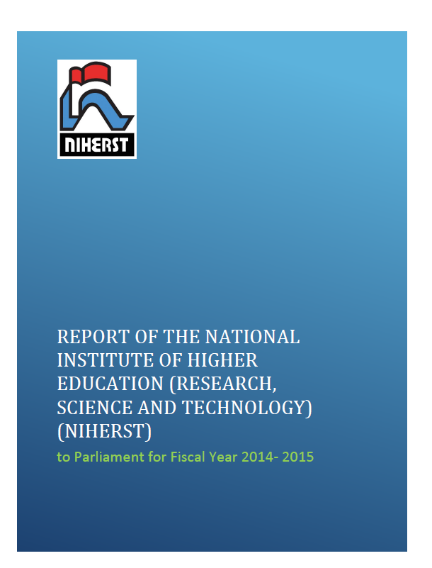 NIHERST Administrative Report 2014-2015